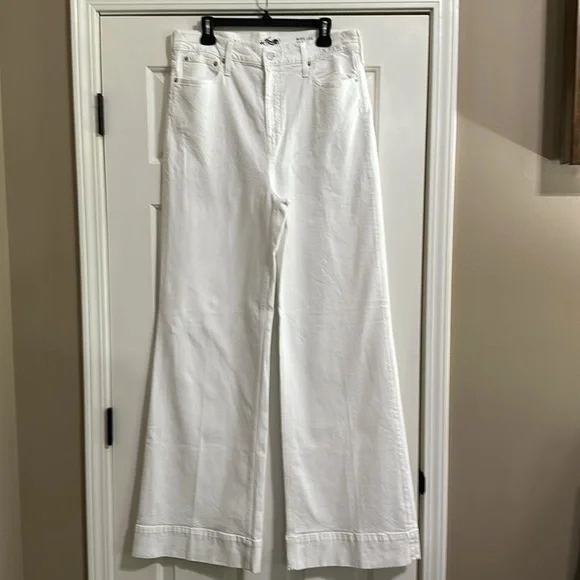 J.Crew The Tall High Rise Wide Leg Denim Trouser in White (31 Tall) - Picture 5 of 9